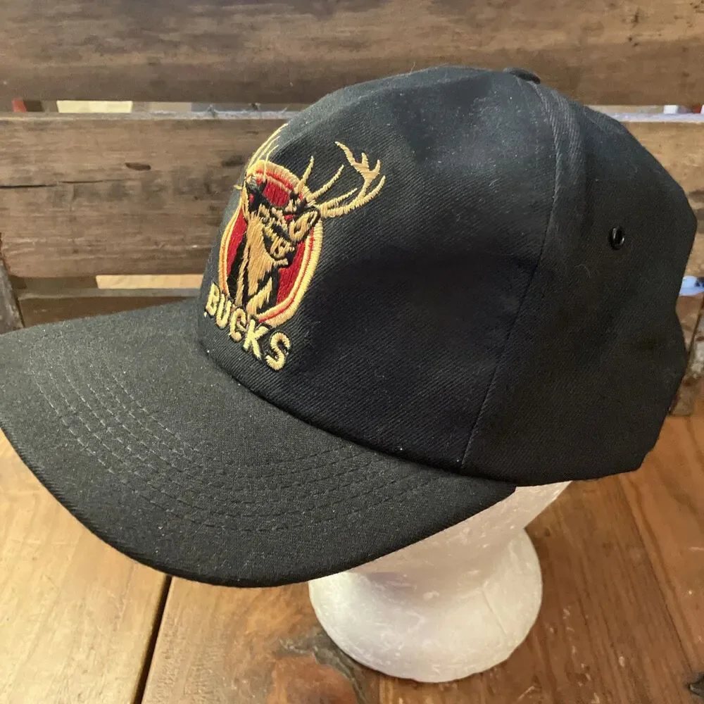 Vintage Bucks Cigarettes Buck The System Black Snapback Hat Adjustable USA Made